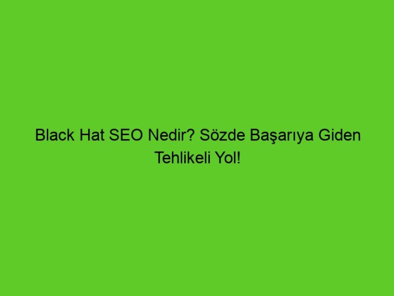 Black Hat Seo Nedir? Sözde Başarıya Giden Tehlikeli Yol!