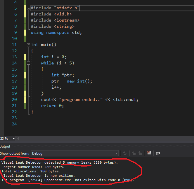 C++ Bellek Sızıntıları Giderme