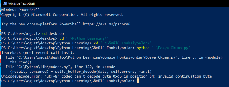 Python Dosya Okuma Hataları